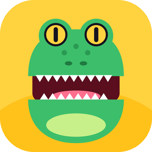 Mouthy app icon: a green crocodile on a yellow background